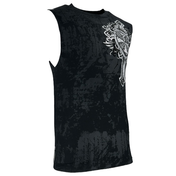 Xtreme Couture By Affliction Men's Muscle T-shirt Tank Top Ragged Faith - Picture 5 of 11